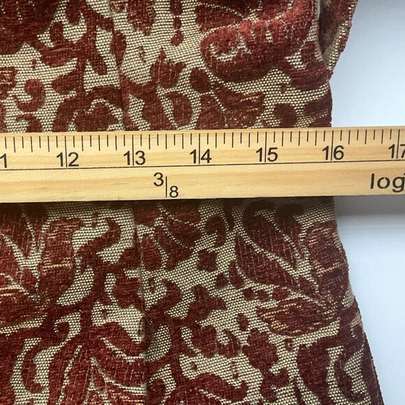 VTG Moda International Y2K Coat Orange Brown Brocade Tapestry Velvet Burnout - Picture 11 of 16